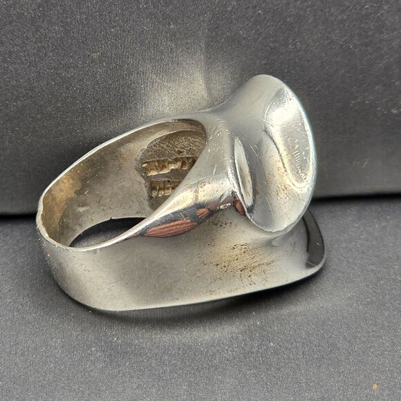 VTG Taxco Sterling Ring Size 8 Signed AVM TV-47 Abstract 925 19.29g Mexico - Picture 5 of 10